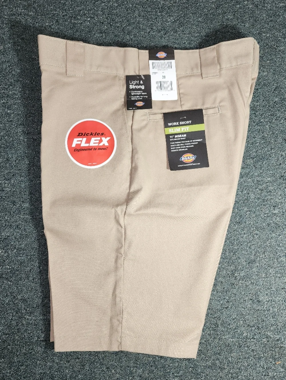 Dickies Shorts FLEX Stretch Work Shorts With a Cell Phone Pocket Khaki Size 38 - Picture 5 of 17